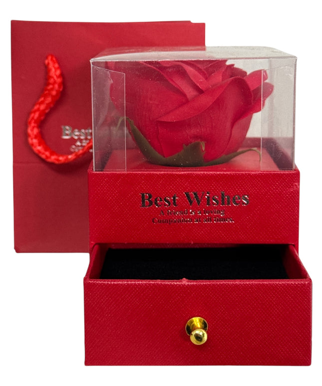 Cutie cadou cu sertar,Trandafir din săpun și pungă cadou 10x8cm