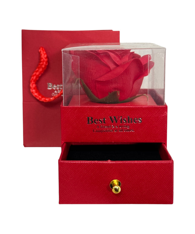 Cutie cadou cu sertar,Trandafir din săpun și pungă cadou 10x8cm