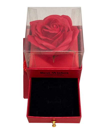 Cutie cadou cu sertar,Trandafir din săpun și pungă cadou 10x8cm