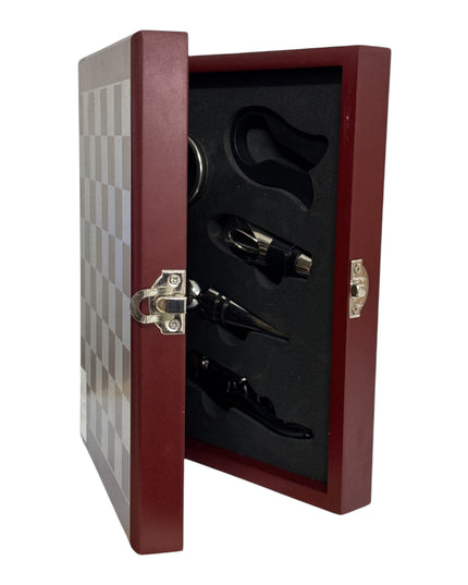 Set Cadou Lux cu Accesorii Vin și Joc de Șah 22cm 1219-6