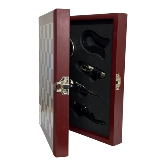Set Cadou Lux cu Accesorii Vin și Joc de Șah 22cm 1219-6