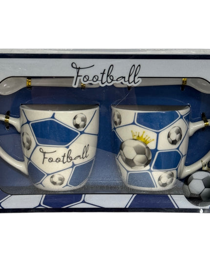 Set cadou 2 căni cu linguriță Football AT1808