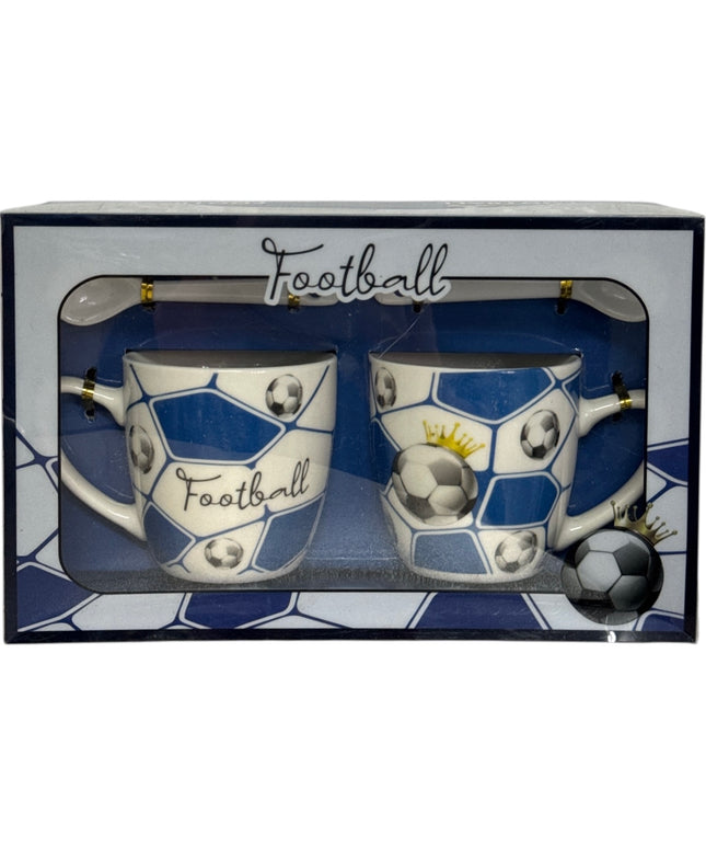 Set cadou 2 căni cu linguriță Football AT1808