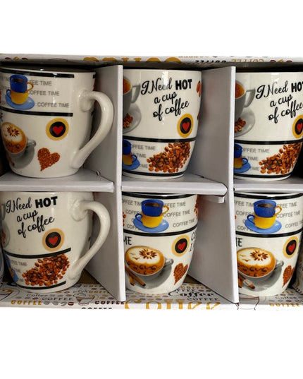 Set cadou 6 căni ceramică Coffee color