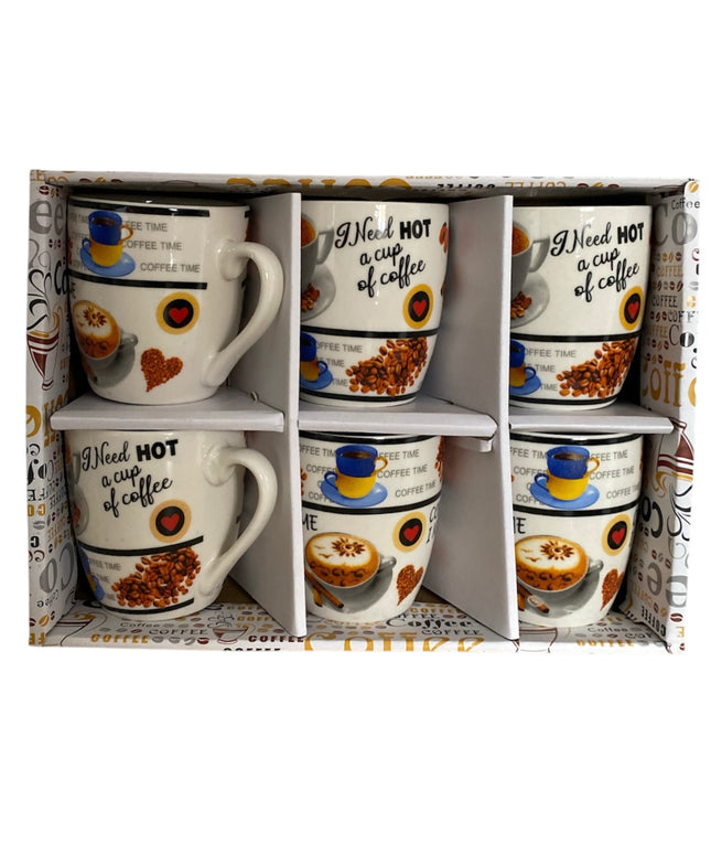 Set cadou 6 căni ceramică Coffee color