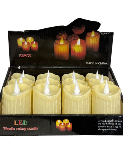 Lumânare decorativă LED flacără mobilă 12/set 8x5cm 1213-1