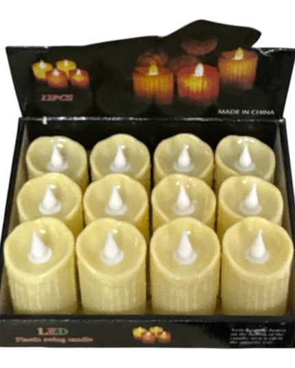 Lumânare decorativă LED flacără mobilă 12/set 8x5cm 1213-1