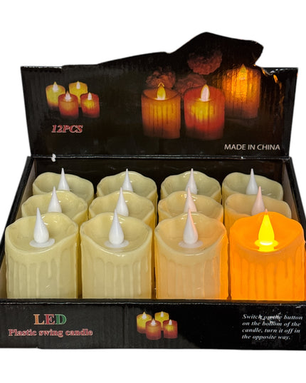 Lumânare decorativă LED flacără mobilă 12/set 8x5cm 1213-1