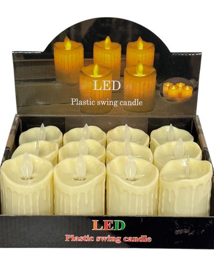 Lumânare decorativă LED flacără fixă 12/set 8x5cm 1213-2