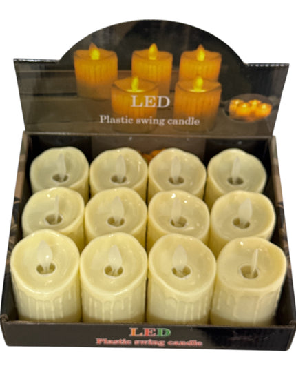 Lumânare decorativă LED flacără fixă 12/set 8x5cm 1213-2