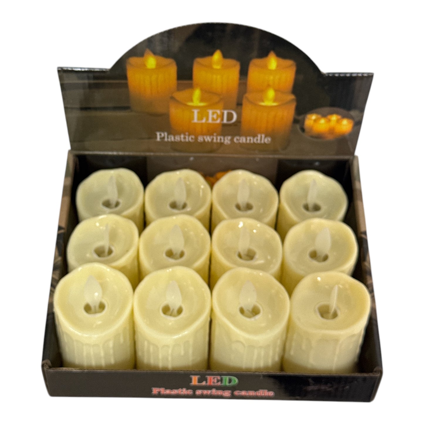 Lumânare decorativă LED flacără fixă 12/set 8x5cm 1213-2