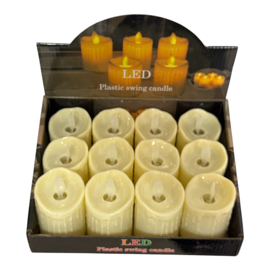 Lumânare decorativă LED flacără fixă 12/set 8x5cm 1213-2