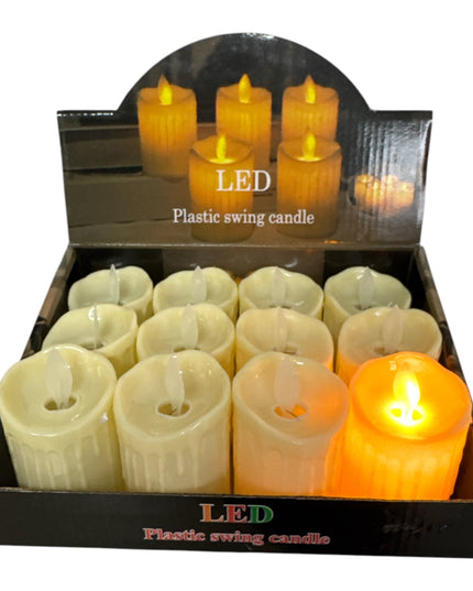 Lumânare decorativă LED flacără fixă 12/set 8x5cm 1213-2