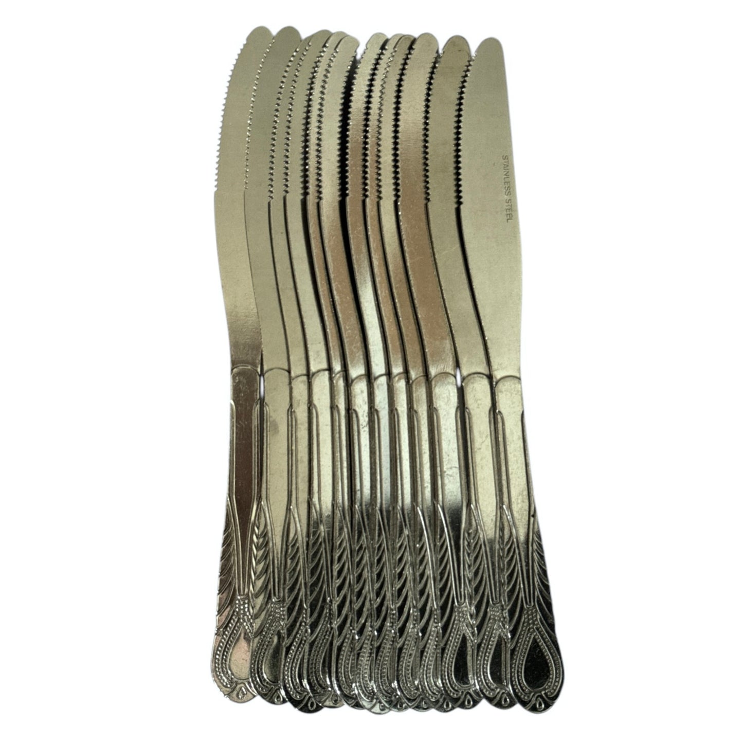 Cuțite de masă 12/set model clasic gravat 21x2cm