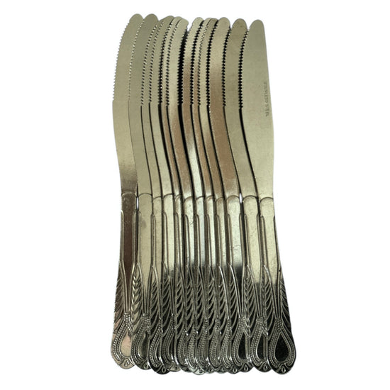 Cuțite de masă 12/set model clasic gravat 21x2cm