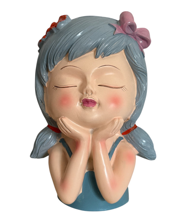 Ghiveci Decorativ în Formă de Fetiță 19cm