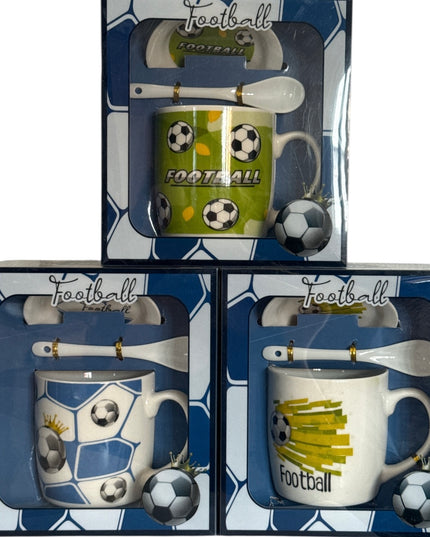 Set cadou Football cană cu capac și linguriță