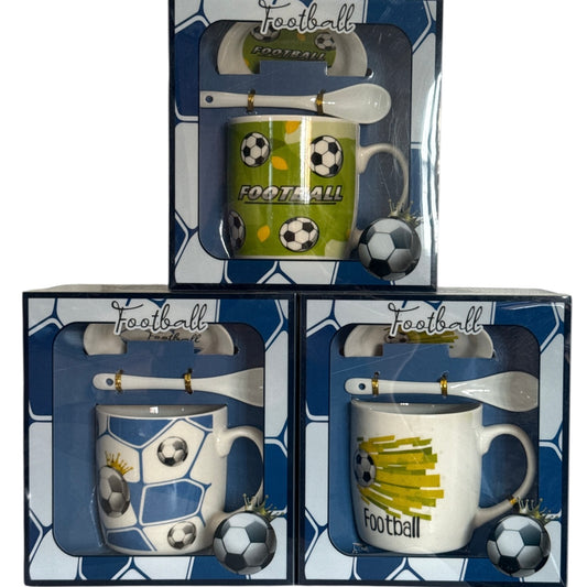 Set cadou Football cană cu capac și linguriță