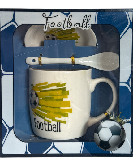 Set cadou Football cană cu capac și linguriță