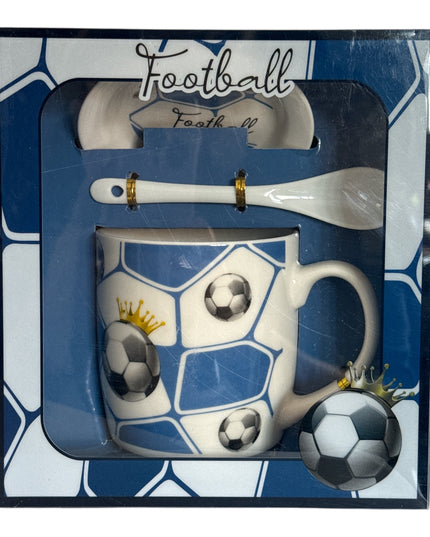 Set cadou Football cană cu capac și linguriță