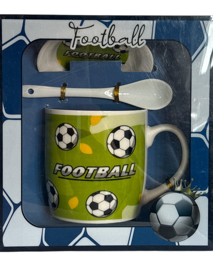 Set cadou Football cană cu capac și linguriță