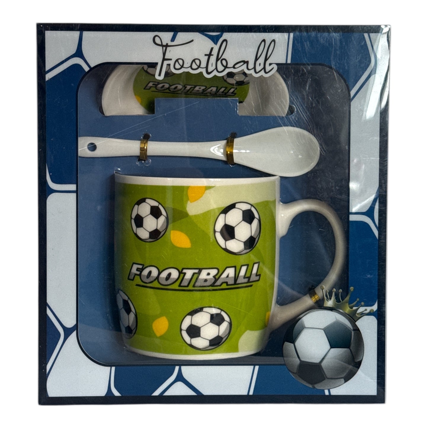 Set cadou Football cană cu capac și linguriță