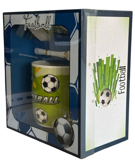 Set cadou Football cană cu capac și linguriță