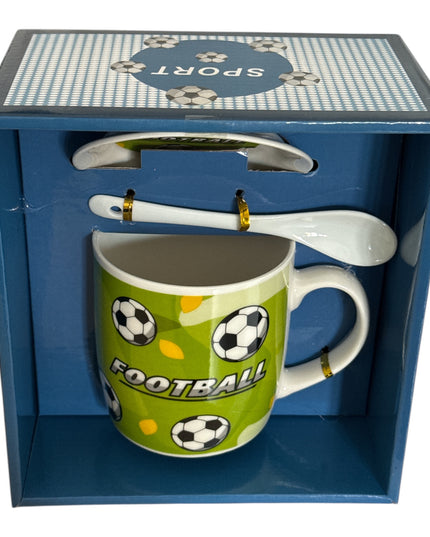 Set cadou Football cană cu capac și linguriță