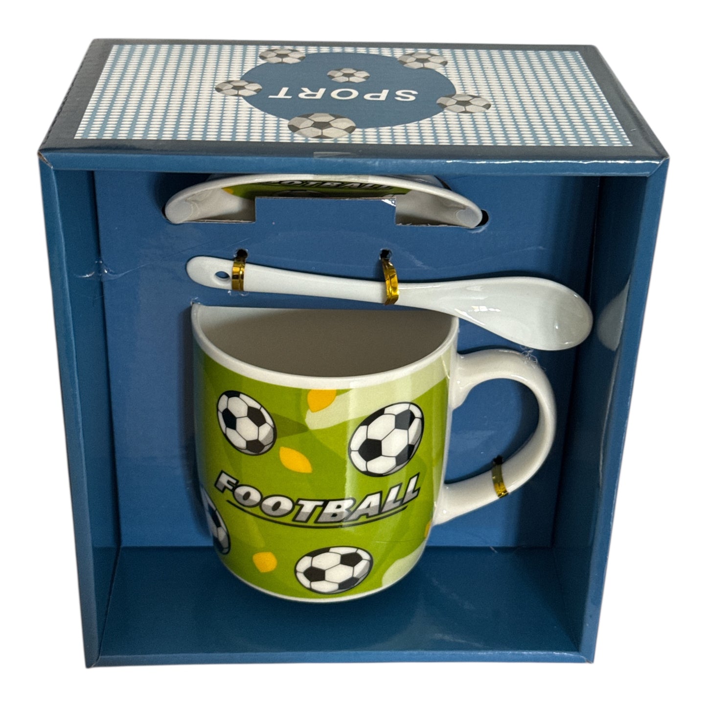 Set cadou Football cană cu capac și linguriță