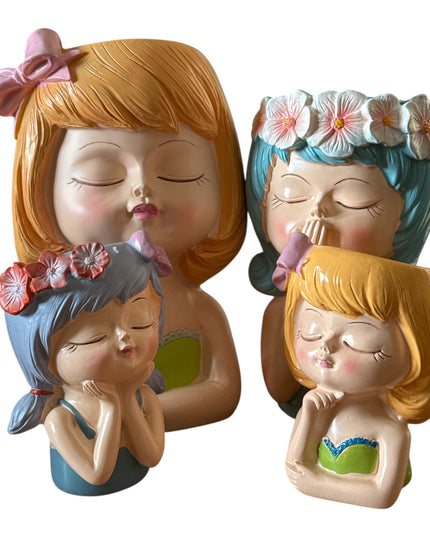 Ghiveci Decorativ în Formă de Fetiță 15cm