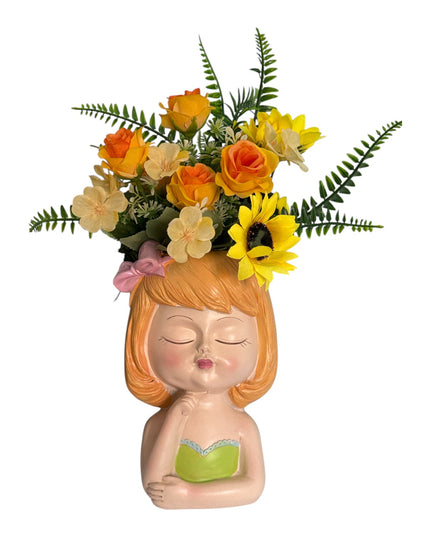 Ghiveci Decorativ în Formă de Fetiță 15cm