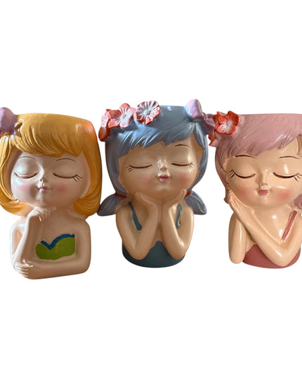 Ghiveci Decorativ în Formă de Fetiță 10cm