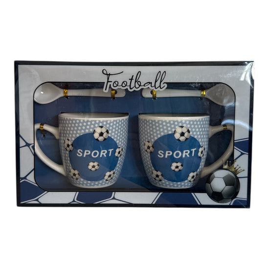 Set cadou 2 căni cu linguriță Football AT1808