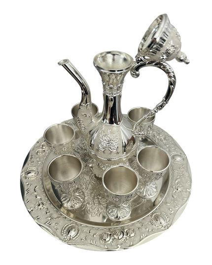 Set Tavă cu carafă + 6 pahare Alpaca