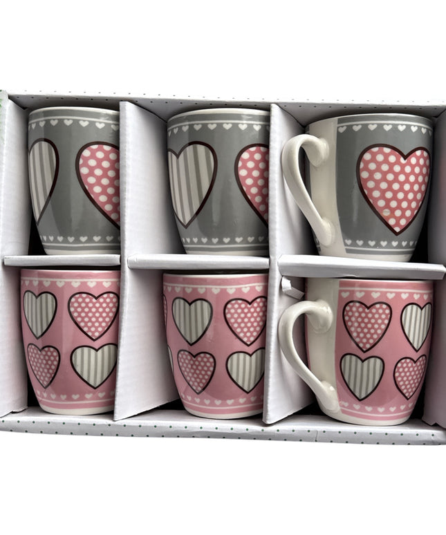 Set cadou 6 căni ceramică Inimă