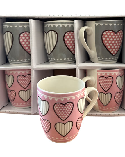 Set cadou 6 căni ceramică Inimă