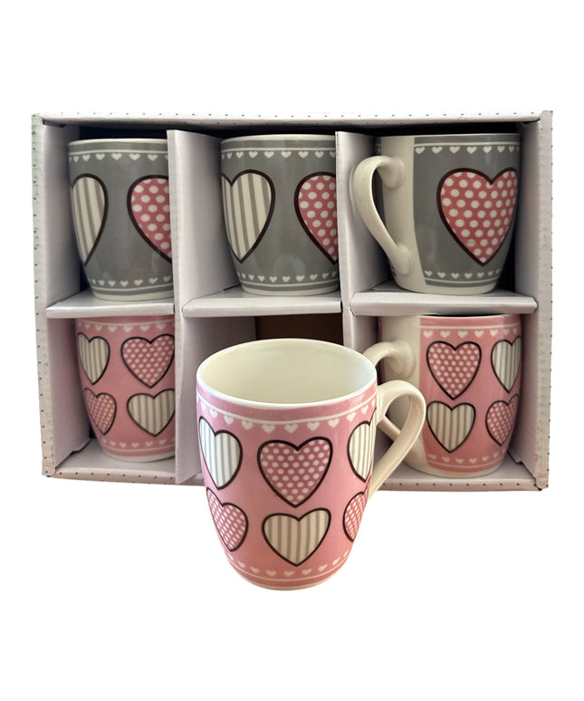 Set cadou 6 căni ceramică Inimă