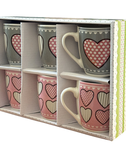 Set cadou 6 căni ceramică Inimă
