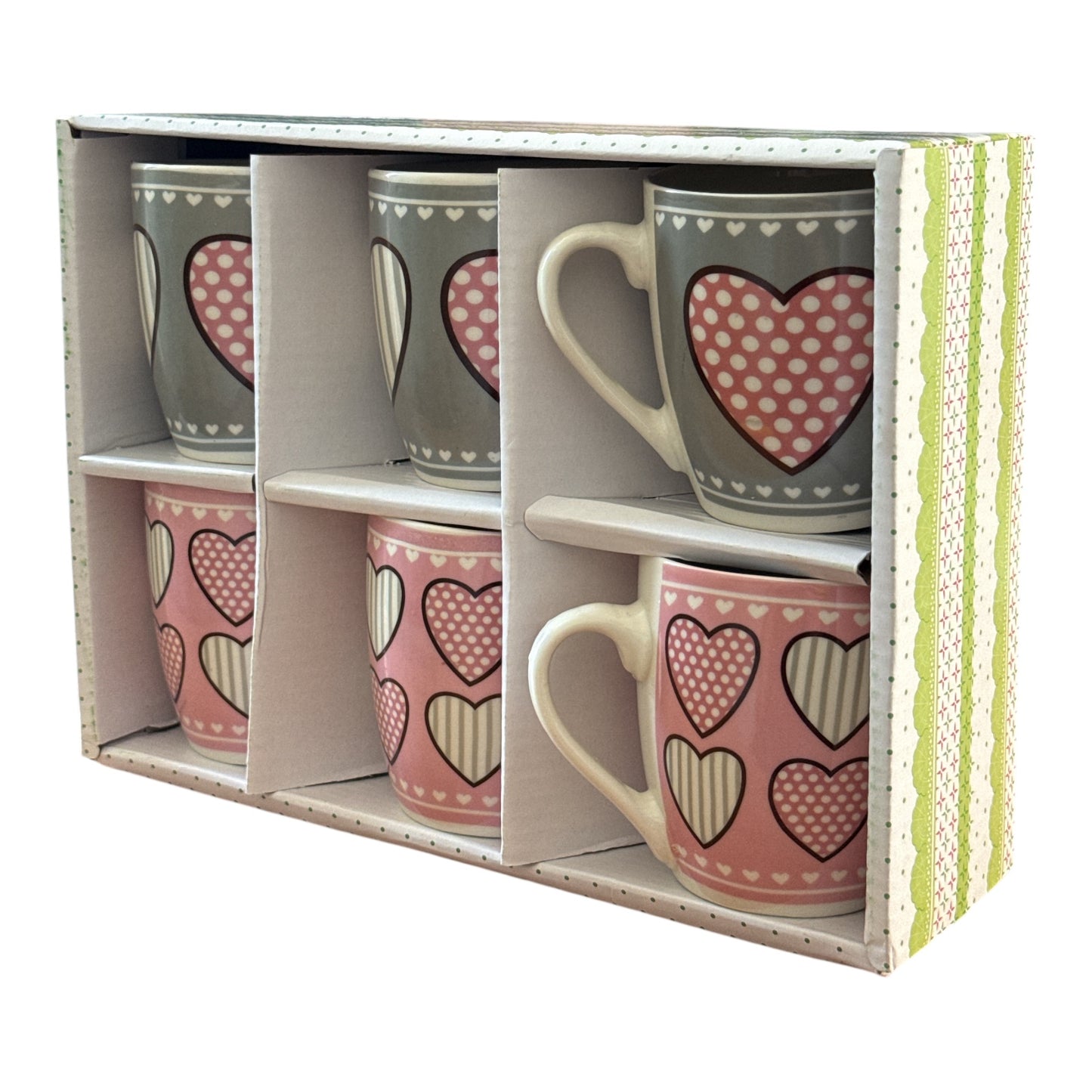 Set cadou 6 căni ceramică Inimă