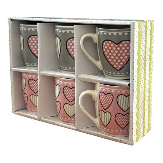 Set cadou 6 căni ceramică Inimă