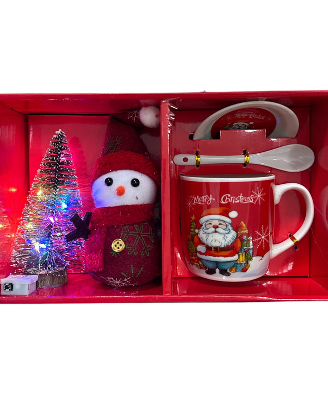 Set cadou Crăciun cană cu brad și lumini HK2182