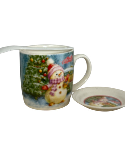 Set cadou cană Crăciun 300ml cu linguriță Q30B