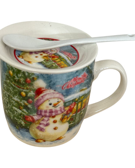 Set cadou cană Crăciun 300ml cu linguriță Q30B