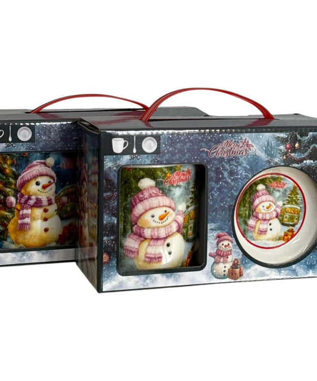 Set cadou cană Crăciun 300ml cu linguriță Q30B