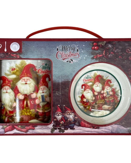 Set cadou cană Crăciun 300ml cu linguriță Q44B
