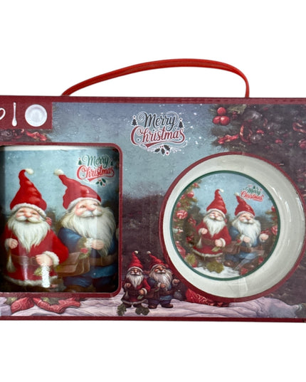 Set cadou cană Crăciun 300ml cu linguriță Q44B