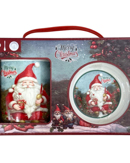 Set cadou cană Crăciun 300ml cu linguriță Q44B