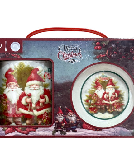 Set cadou cană Crăciun 300ml cu linguriță Q44B