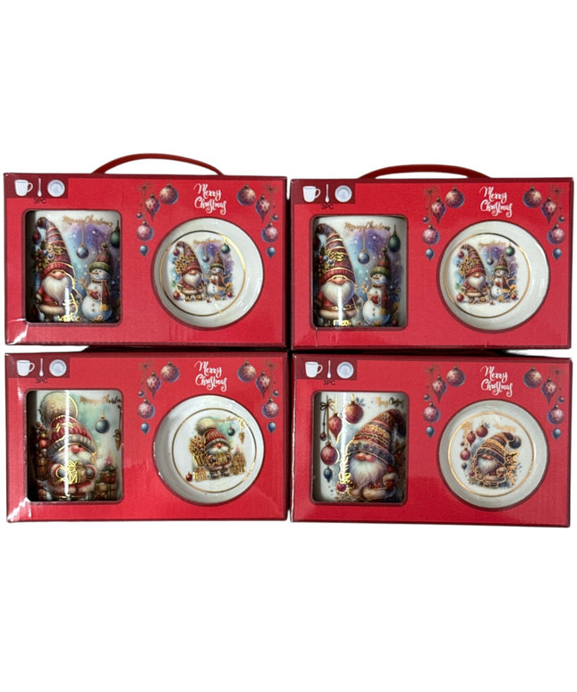 Set cadou cană Crăciun 300ml cu linguriță Q32B