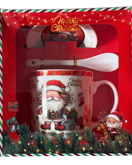 Set cadou Crăciun cană cu capac și linguriță HK2334B